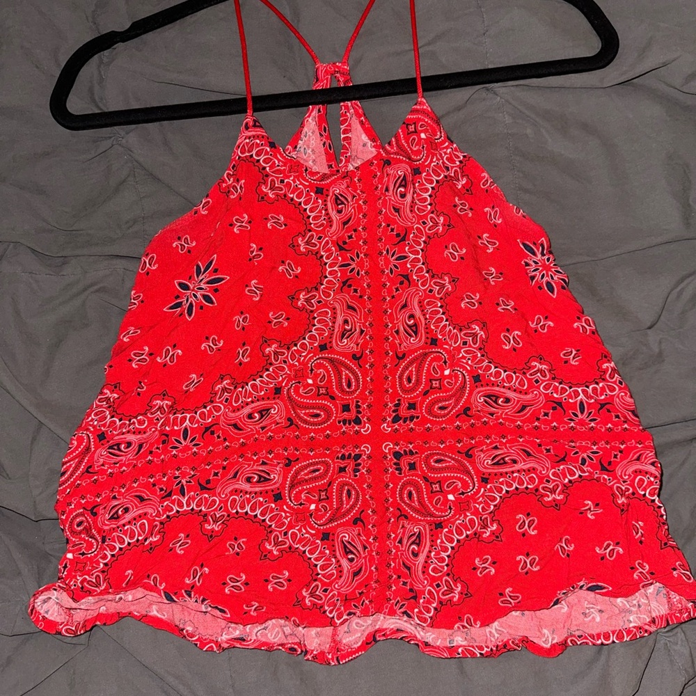 Red Paisley Halter Top
